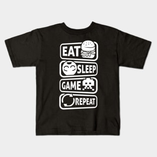 Eat Sleep Game Repeat Kids T-Shirt